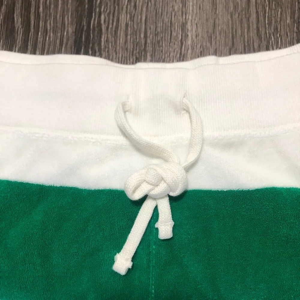 Polo Ralph Lauren Women’s Striped Terry Cloth Shorts Green White XXL - Picture 6 of 10